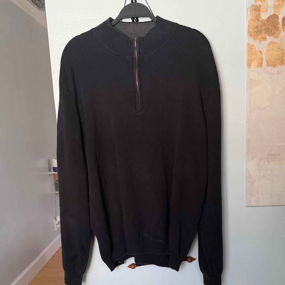 Van Heusen Men's Black Zip-Up Sweater